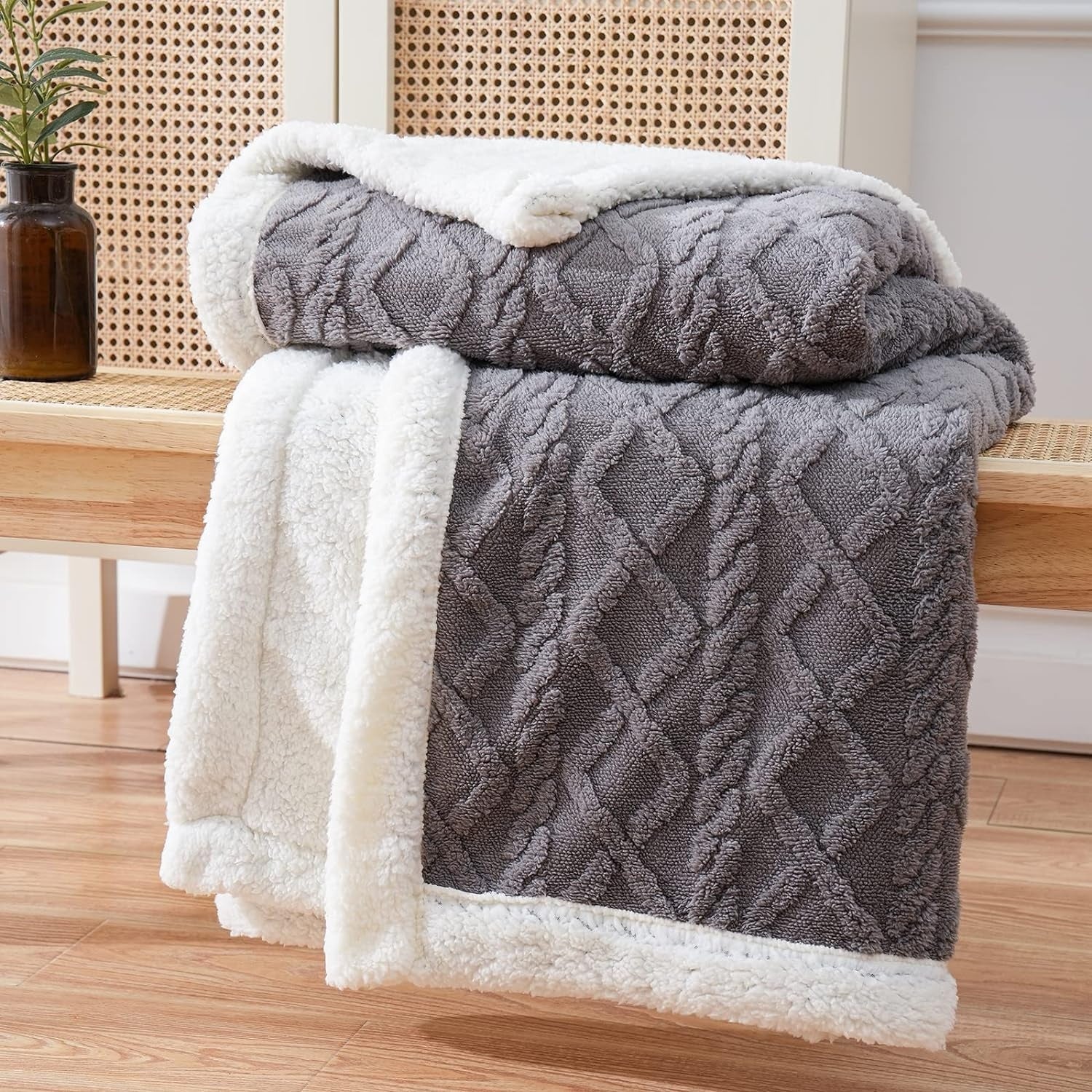 Ultra Soft Fluffy Sherpa Fleece Blanket - Warm and Comfortable Throw for Indoor and Outdoor Relaxation