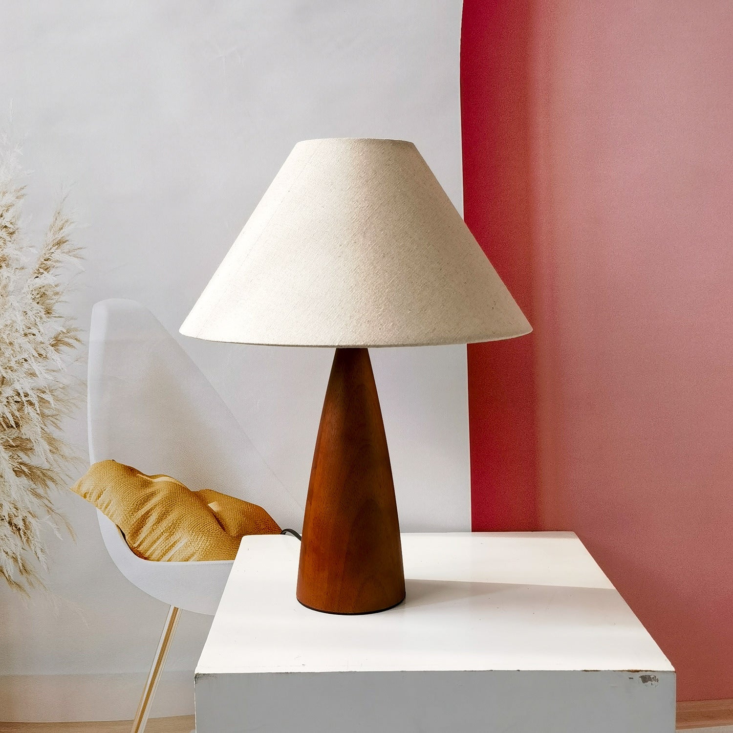 Elegant solid wood table lamp in the century style for stylish lighting