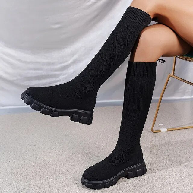 Women's Knee-High Sock Boots – Chic, Comfortable Everyday Style