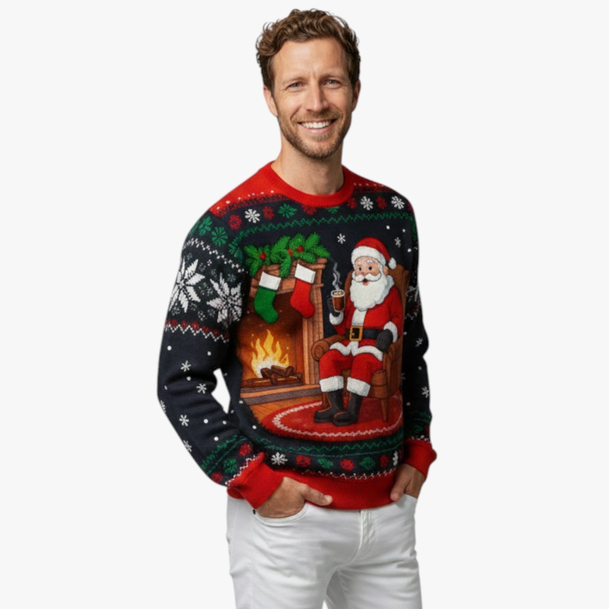 Luxury Fake Christmas Sweater for Men – Perfect for Festive Holidays and Winter Adventures