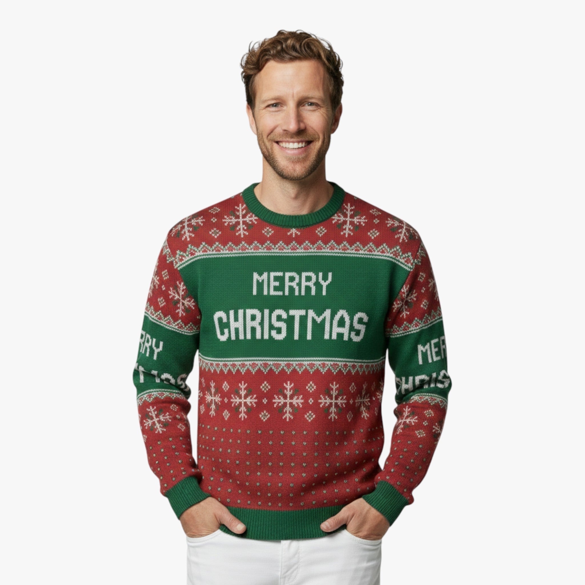 Unisex Comfortable Casual Sweater with Snow-covered Motifs – Ideal for Cozy Winter Style