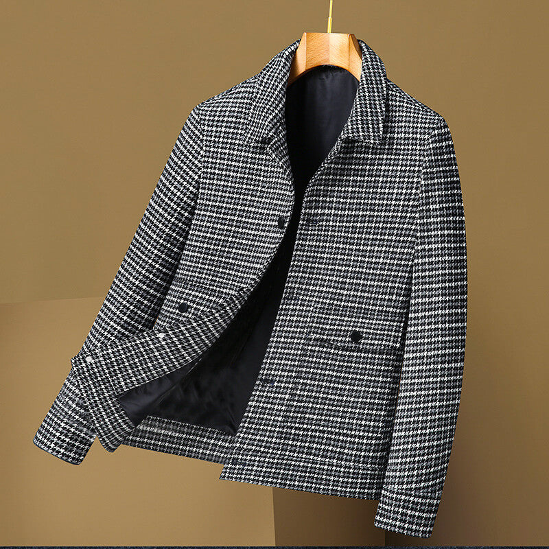 Chic Malcolm Houndstooth Wool Jacket for a Stylish Look