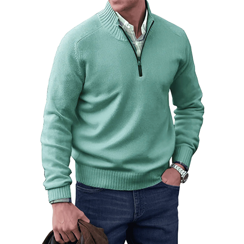 Bastian - Elegant Cashmere Zip-Up Sweater for a Stylish Look