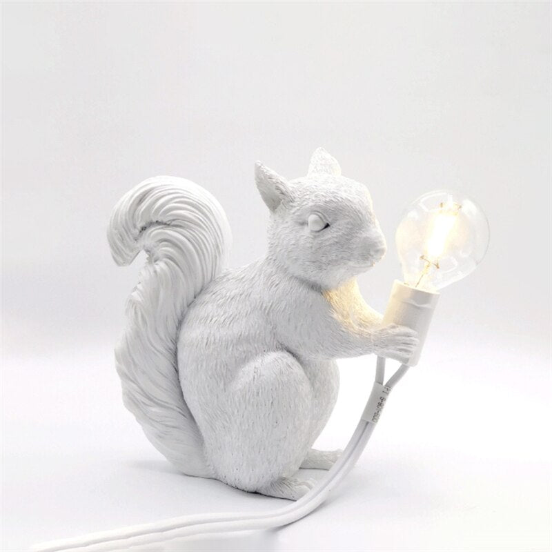 Charming Nordic Designer Table Lamp with Cute Squirrel Design