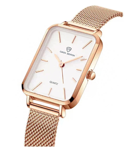 Minimalist Quartz Watch with Elegant Mesh Strap