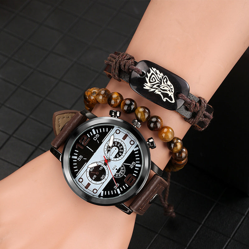 Horizon Analog Watch and Bracelet Set for a Modern and Sophisticated Style