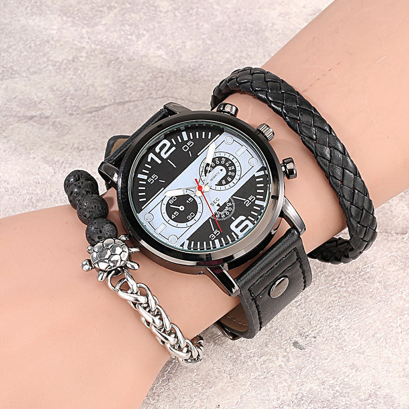 Horizon Analog Watch and Bracelet Set for a Modern and Sophisticated Style