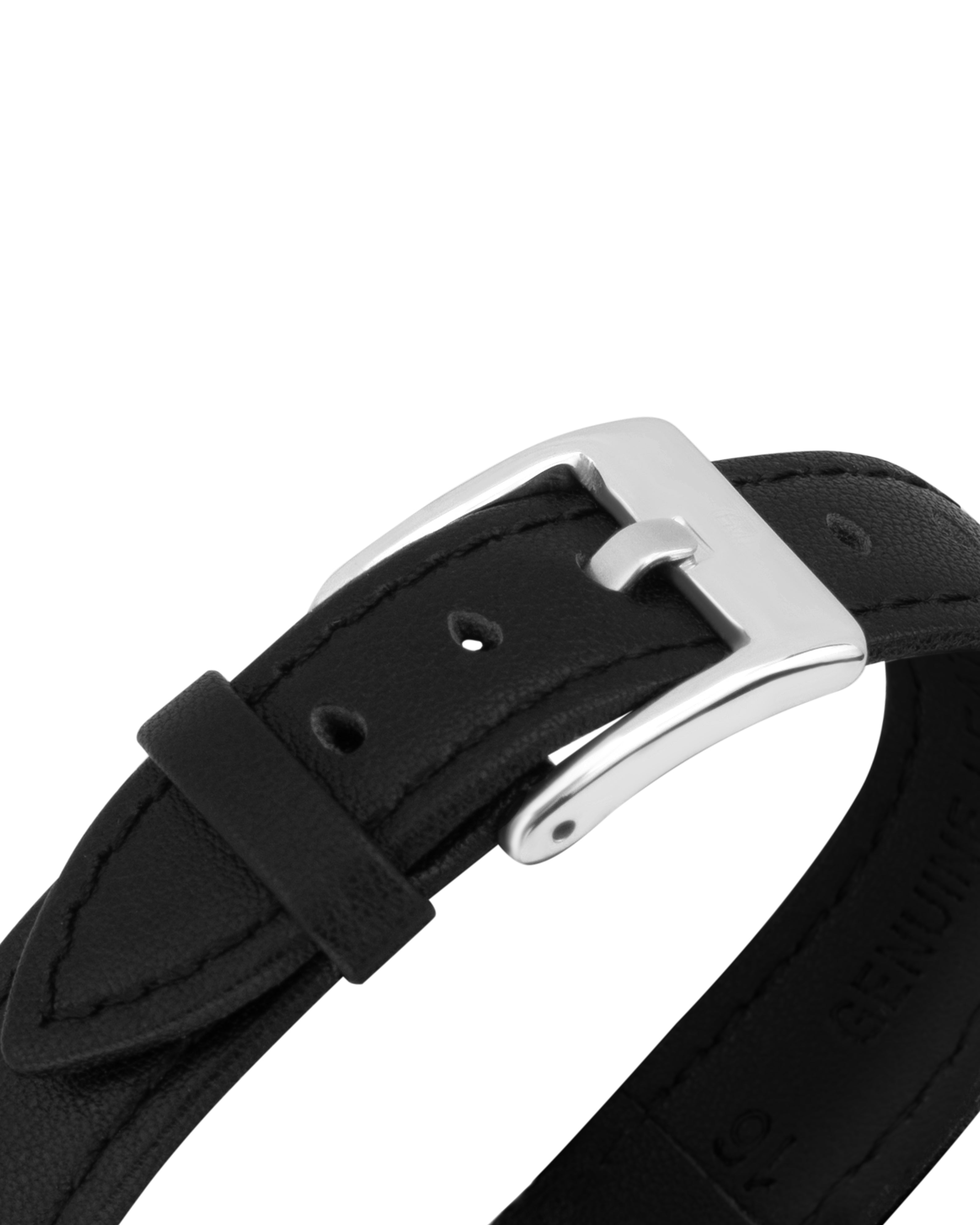 Elegant Celeste Square Watch in Silver with Sparkling White Dial and Luxury Black Leather Strap