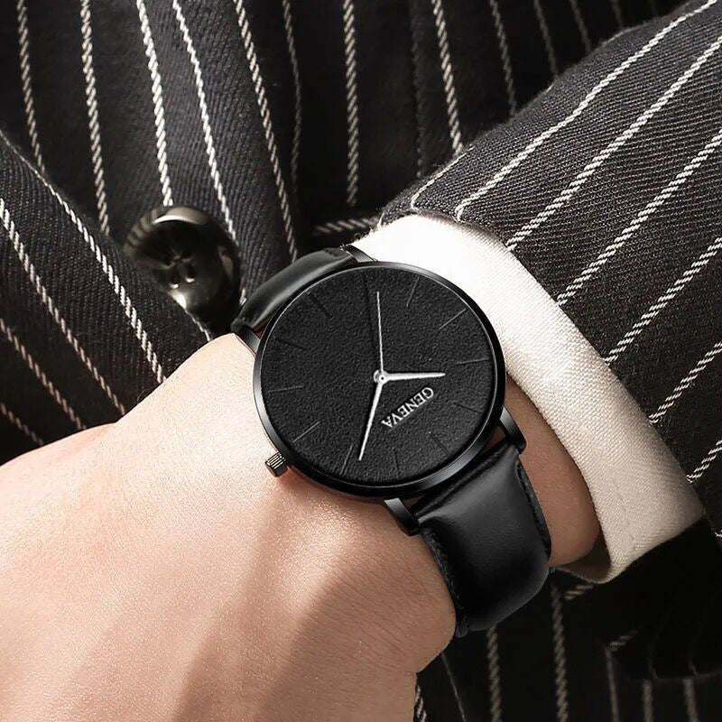 Sophisticated Business Watch Set with Lighting and Minimalist Bracelet