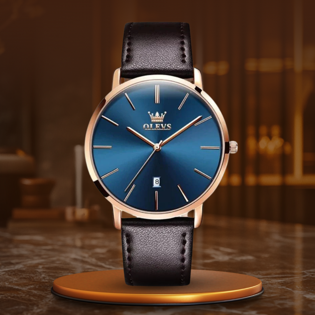 Elegant watch with sophisticated leather strap