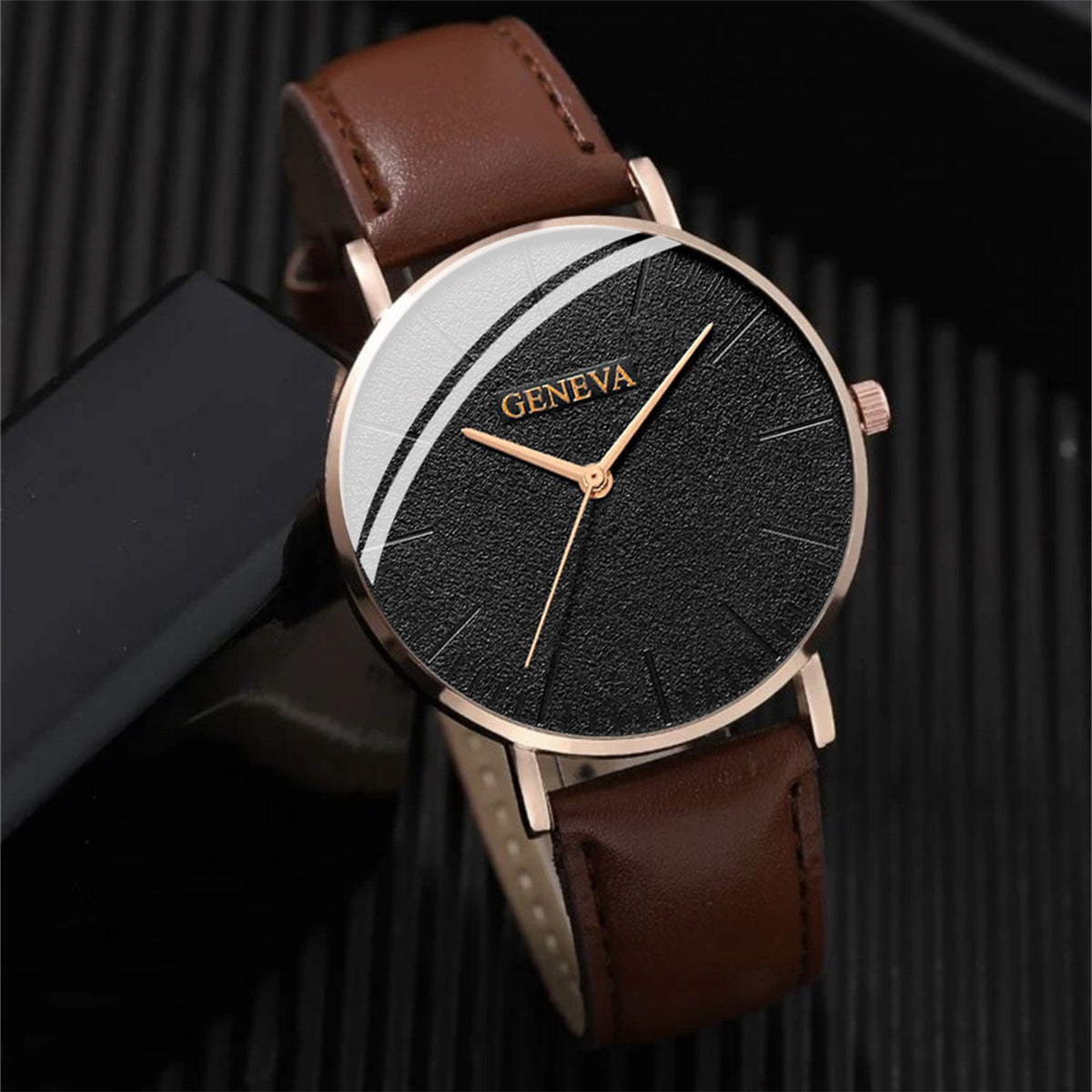 Sophisticated Business Watch Set with Lighting and Minimalist Bracelet