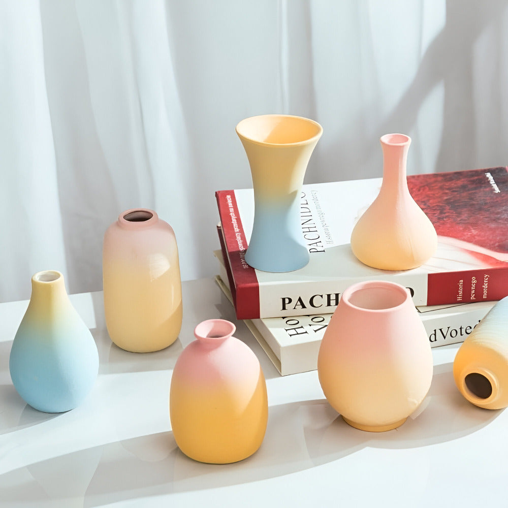 Isandria - Stylish Ceramic Vase in Elegant Macaron Colors