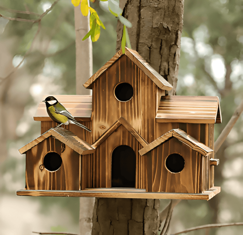 Sylion - Elegant Wooden Birdhouse for Outdoor and Garden