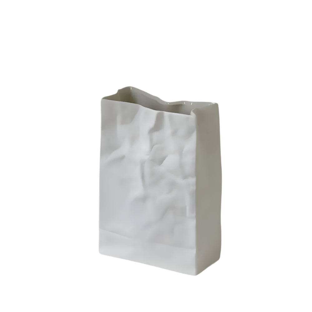 Celorie - Stylish Modern Ceramic Vase with Paper Bag Design