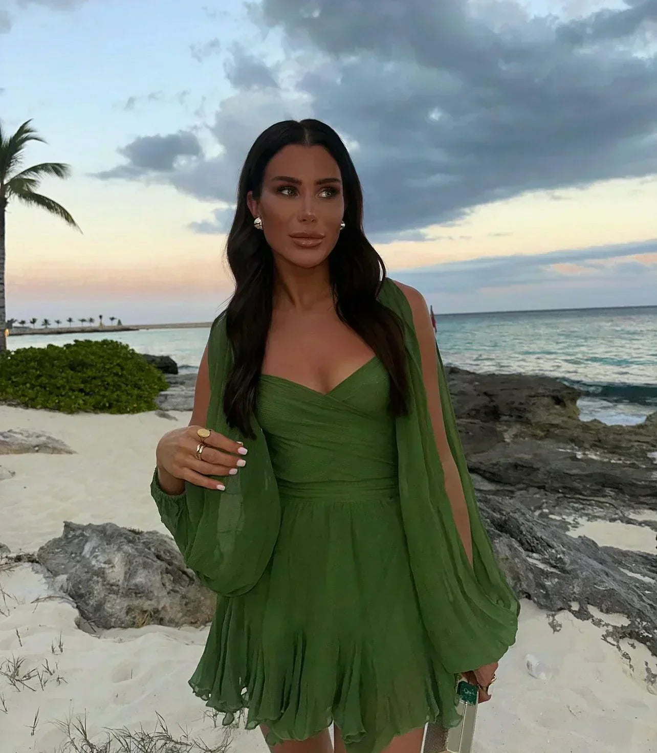 Layla Playful Mini Dress with Voluminous Balloon Sleeves