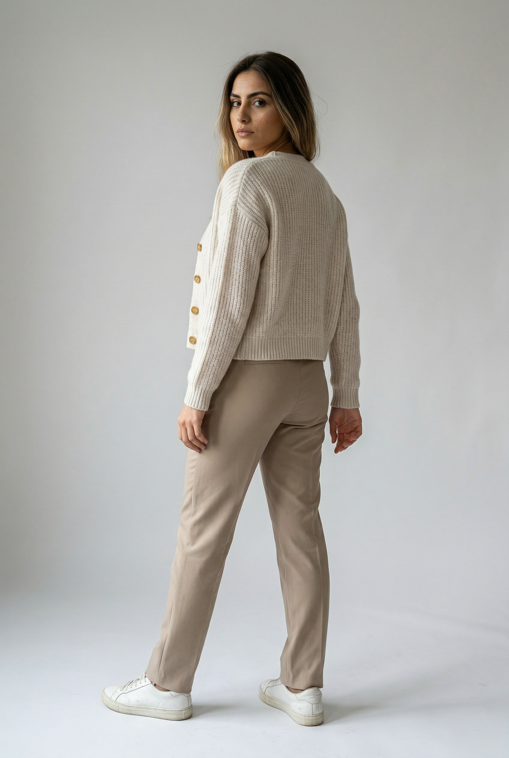 Women's  Cardigan Featuring an Asymmetrical Hem