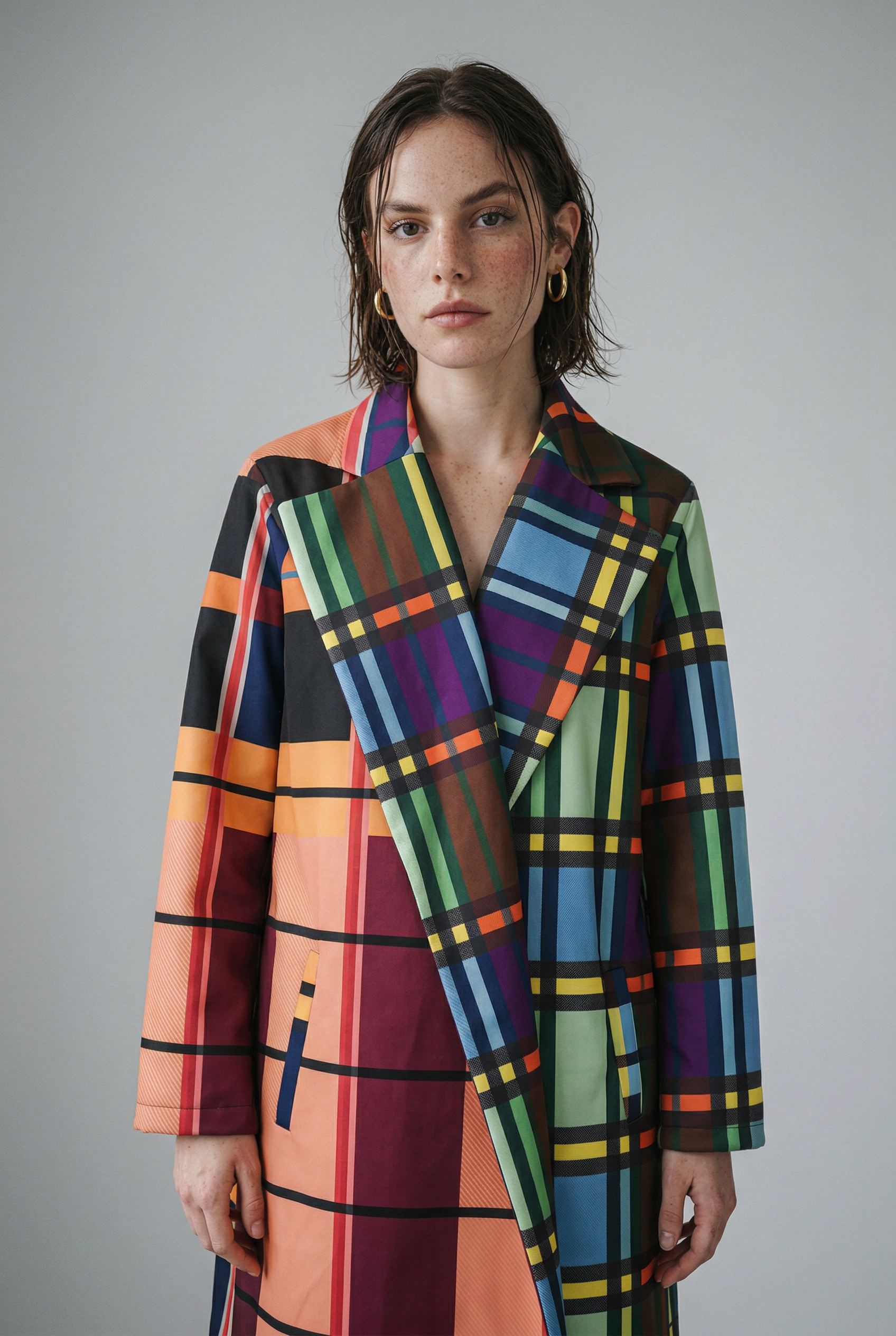 Linda Oversized Plaid Coat