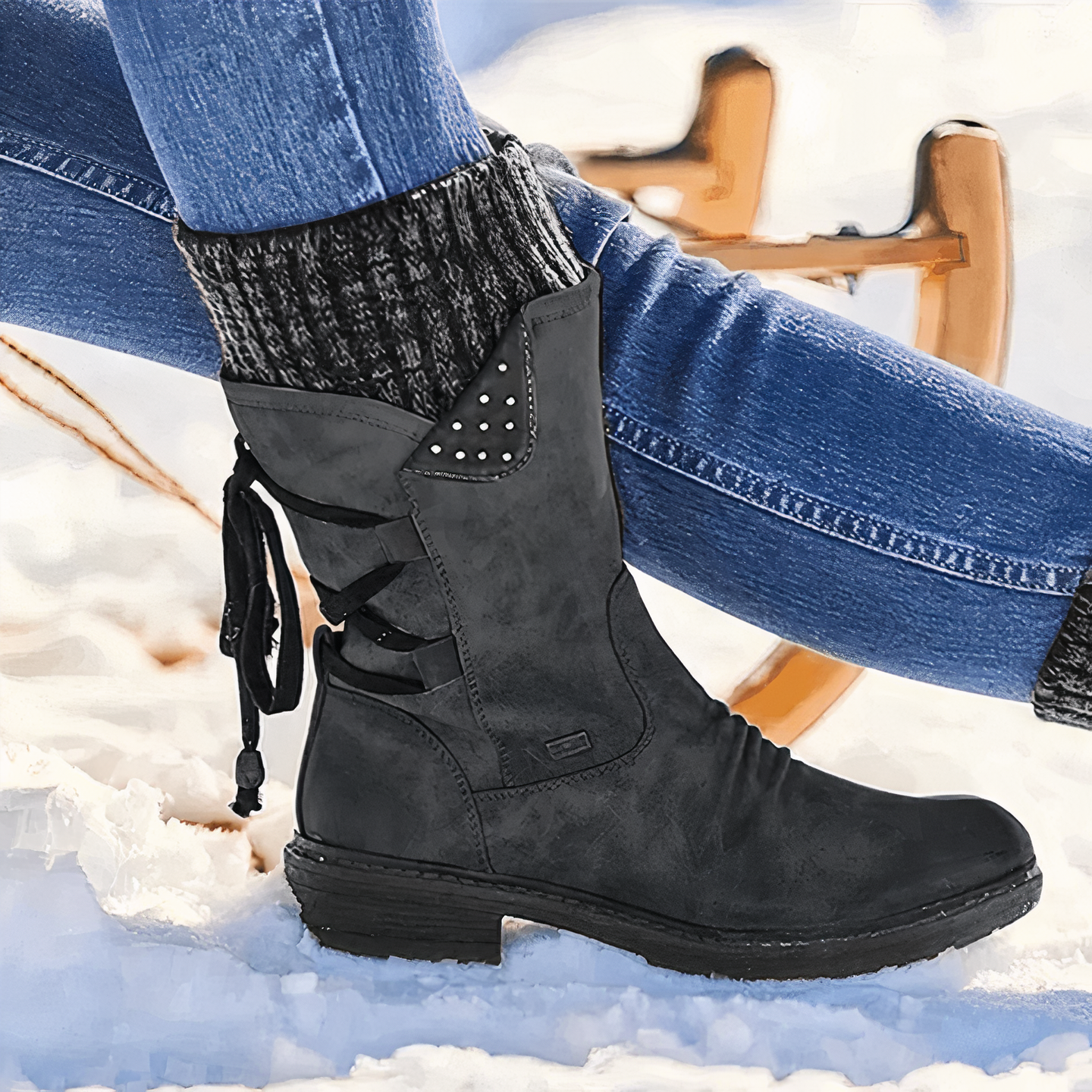 Women's Winter Lace-Up Boots – Cozy Warmth and Effortless Style