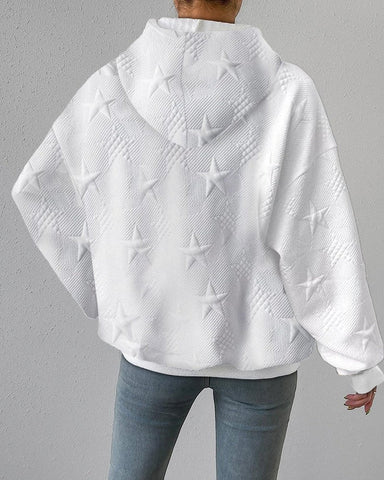 Stylish women's hoodie with trendy star pattern