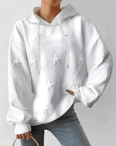 Stylish women's hoodie with trendy star pattern