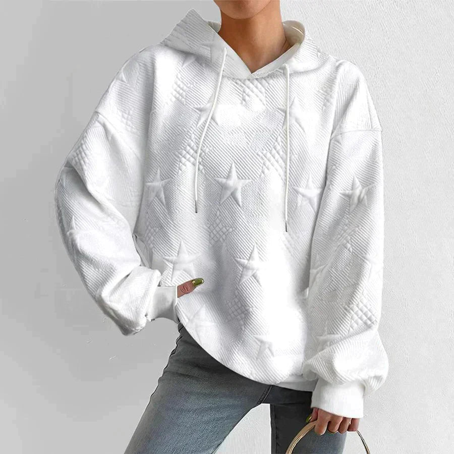 Stylish women's hoodie with trendy star pattern