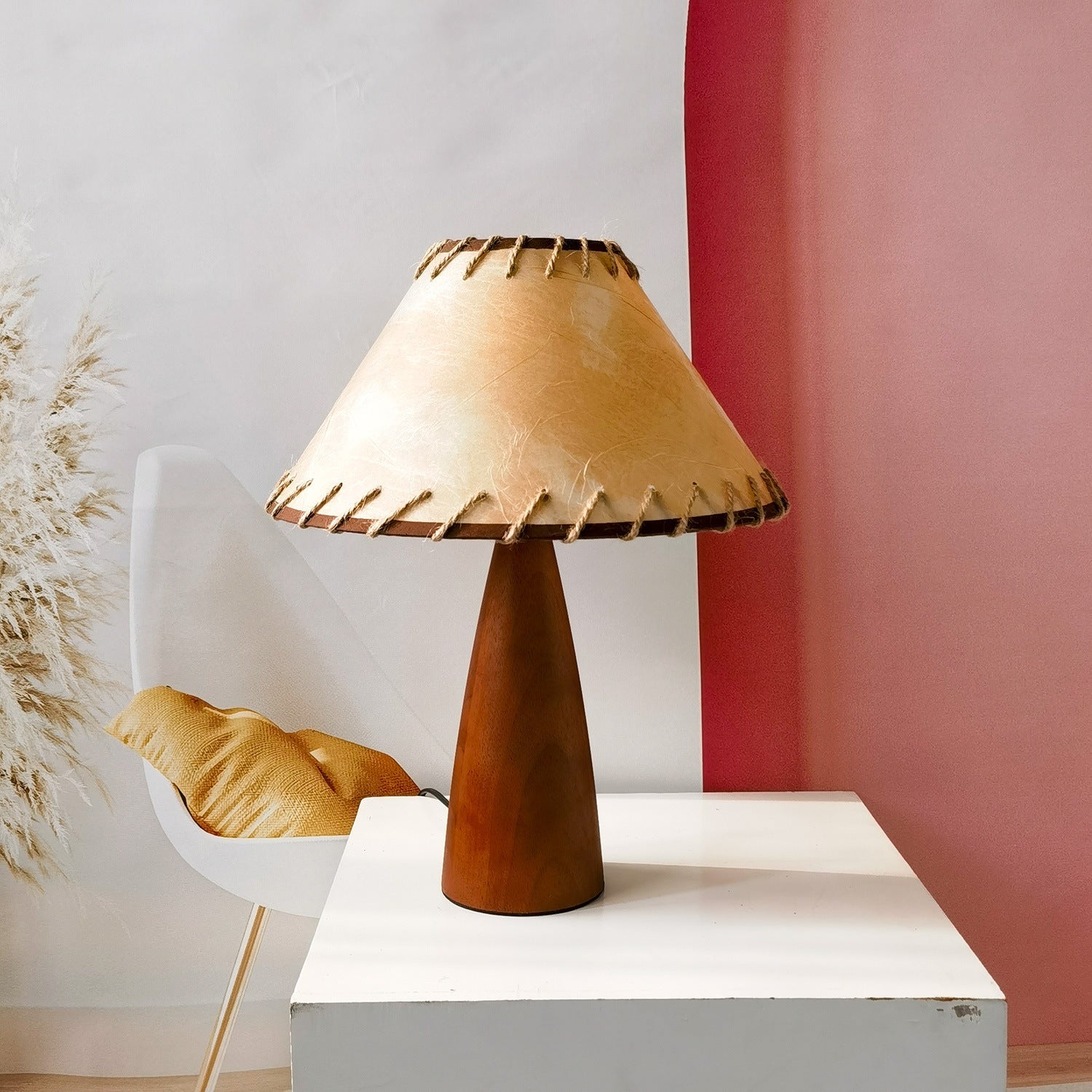 Elegant solid wood table lamp in the century style for stylish lighting