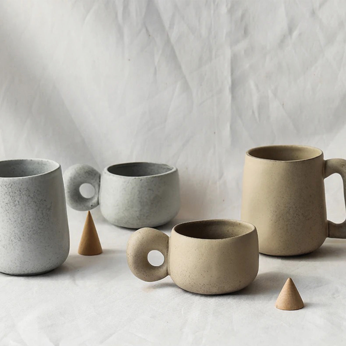 Handmade Stone Mugs Louv - Unique Ceramic Dishware for a Touch of Elegance
