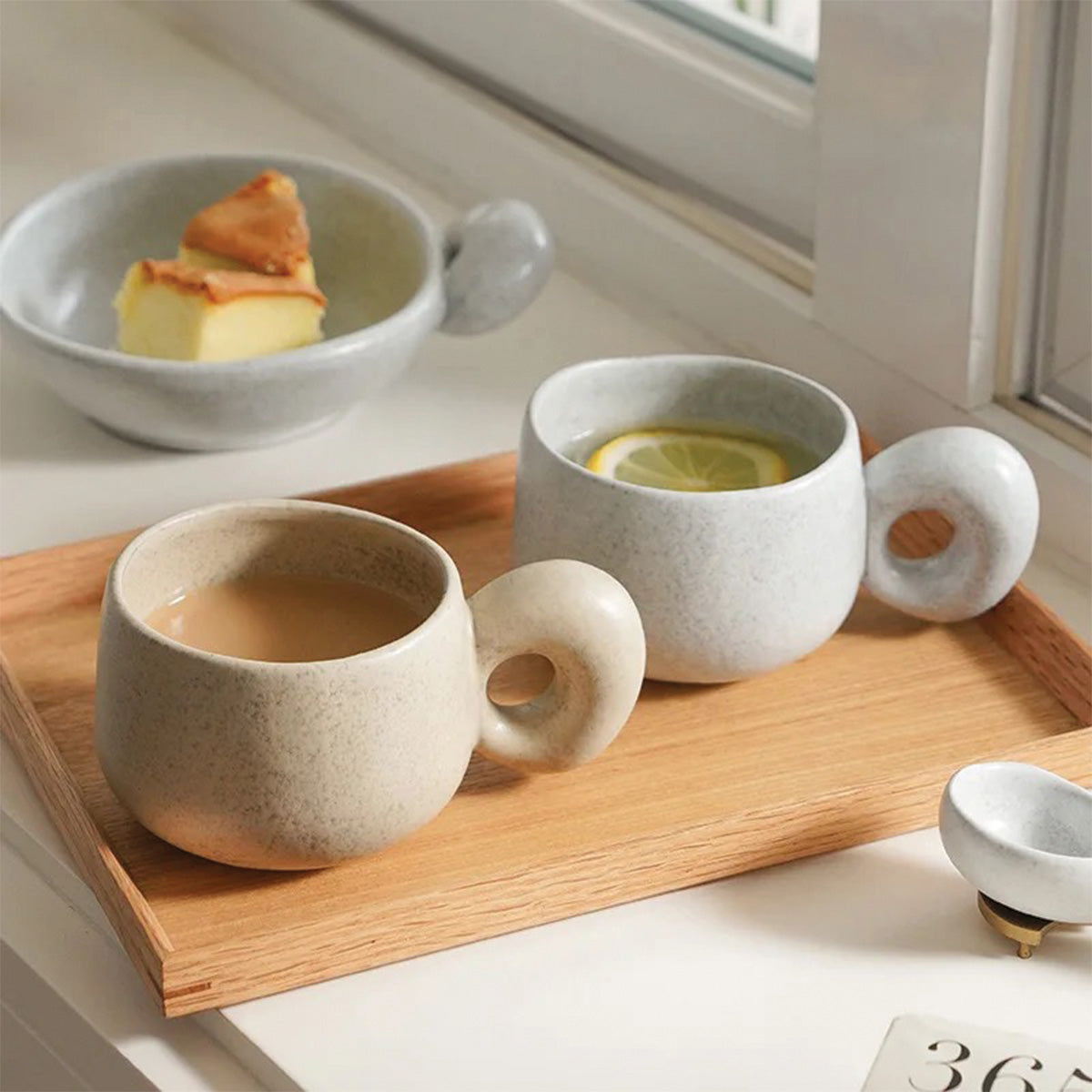Handmade Stone Mugs Louv - Unique Ceramic Dishware for a Touch of Elegance