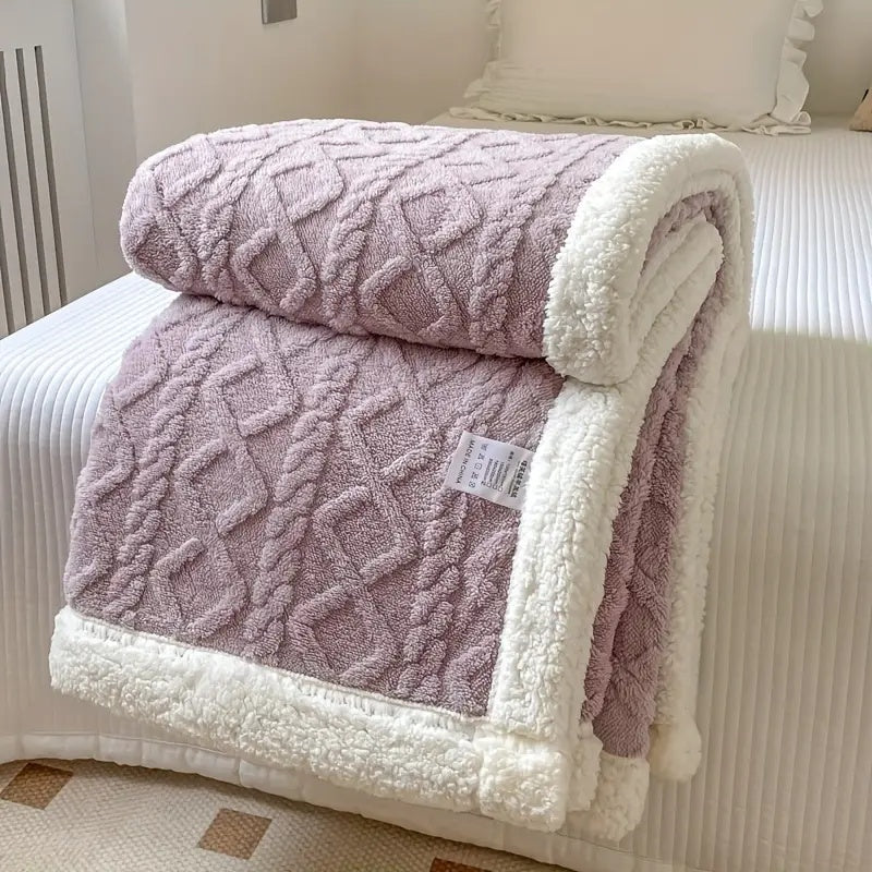 Soft Sherpa Fleece Blanket - Luxury Reversible Comforter for Warmth and coziness at Home and Outdoors