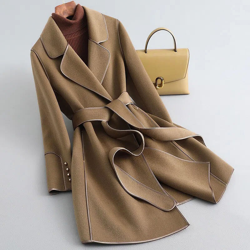 Virgin Aria pure wool trench coat for elegant style