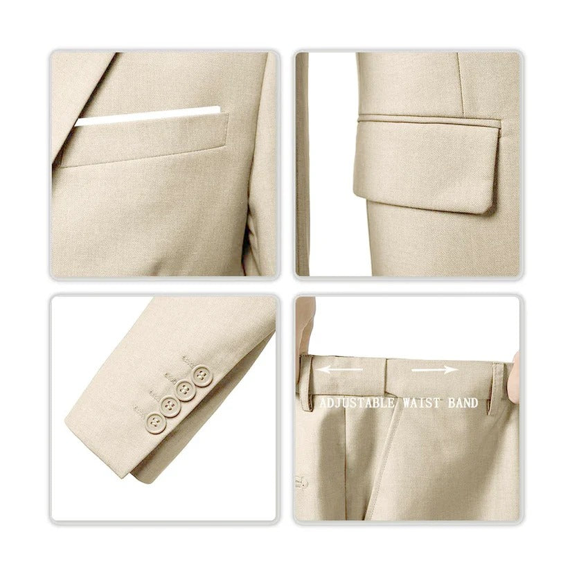 Elegant three-piece men's suit Weston with layered design