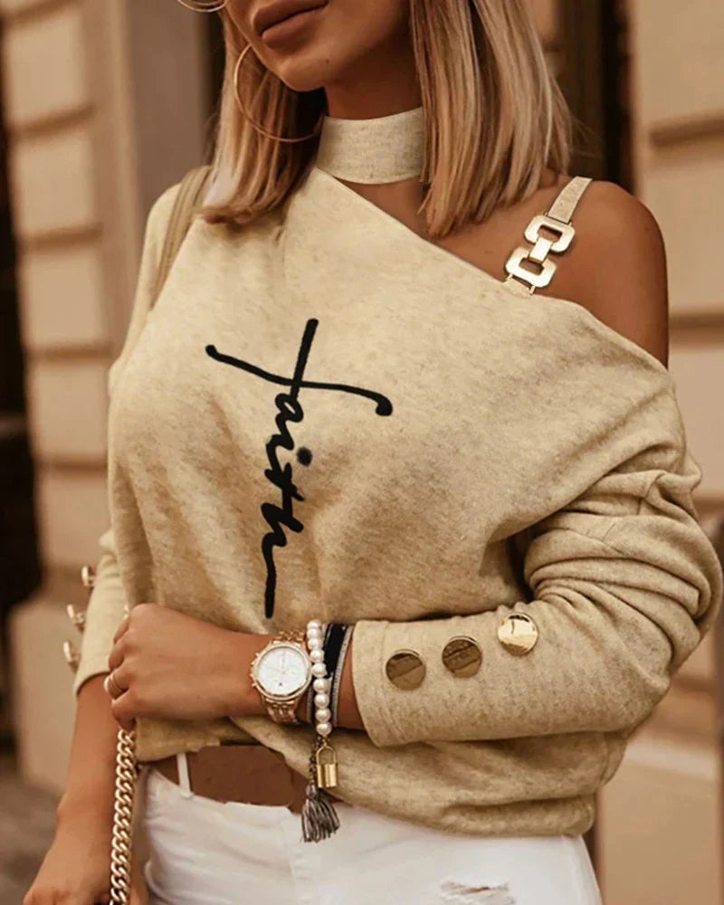 Trendy Women's Off-Shoulder Sweater for a Stylish Look