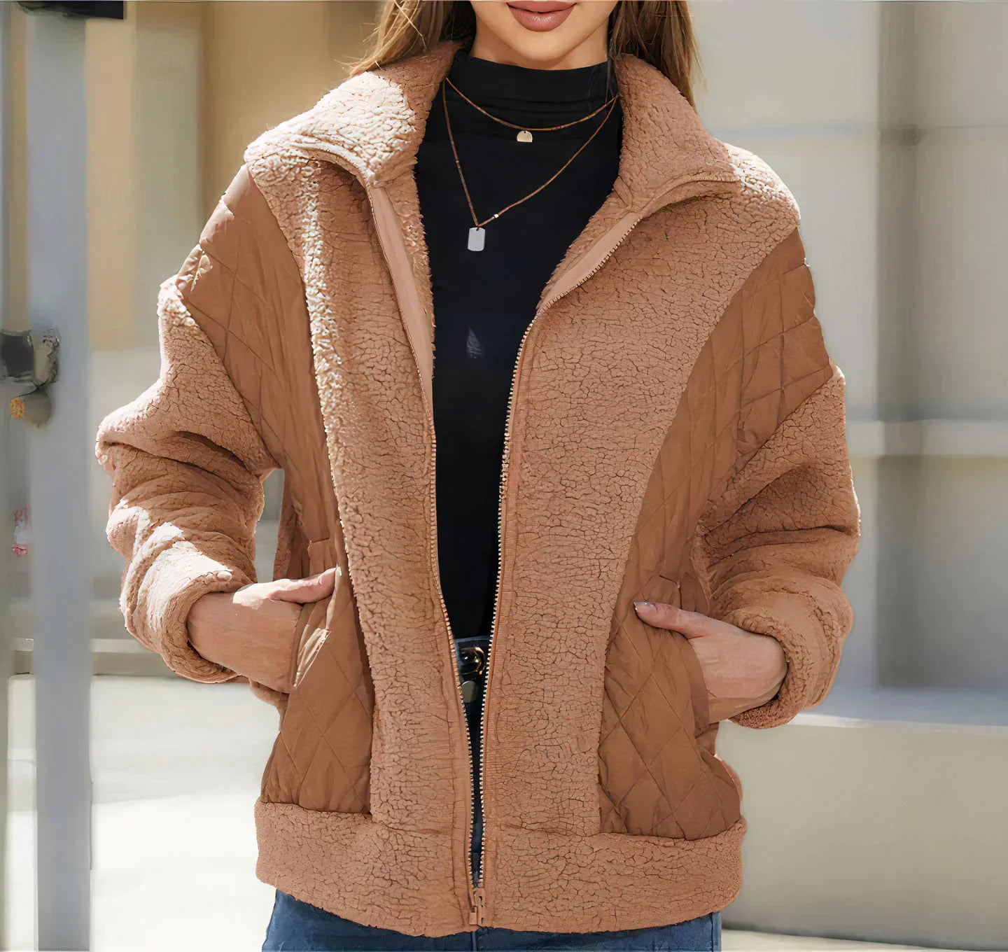 Women's Quilted Fleece Zip-Up Jacket — All-Day Comfort and Cozy Warmth
