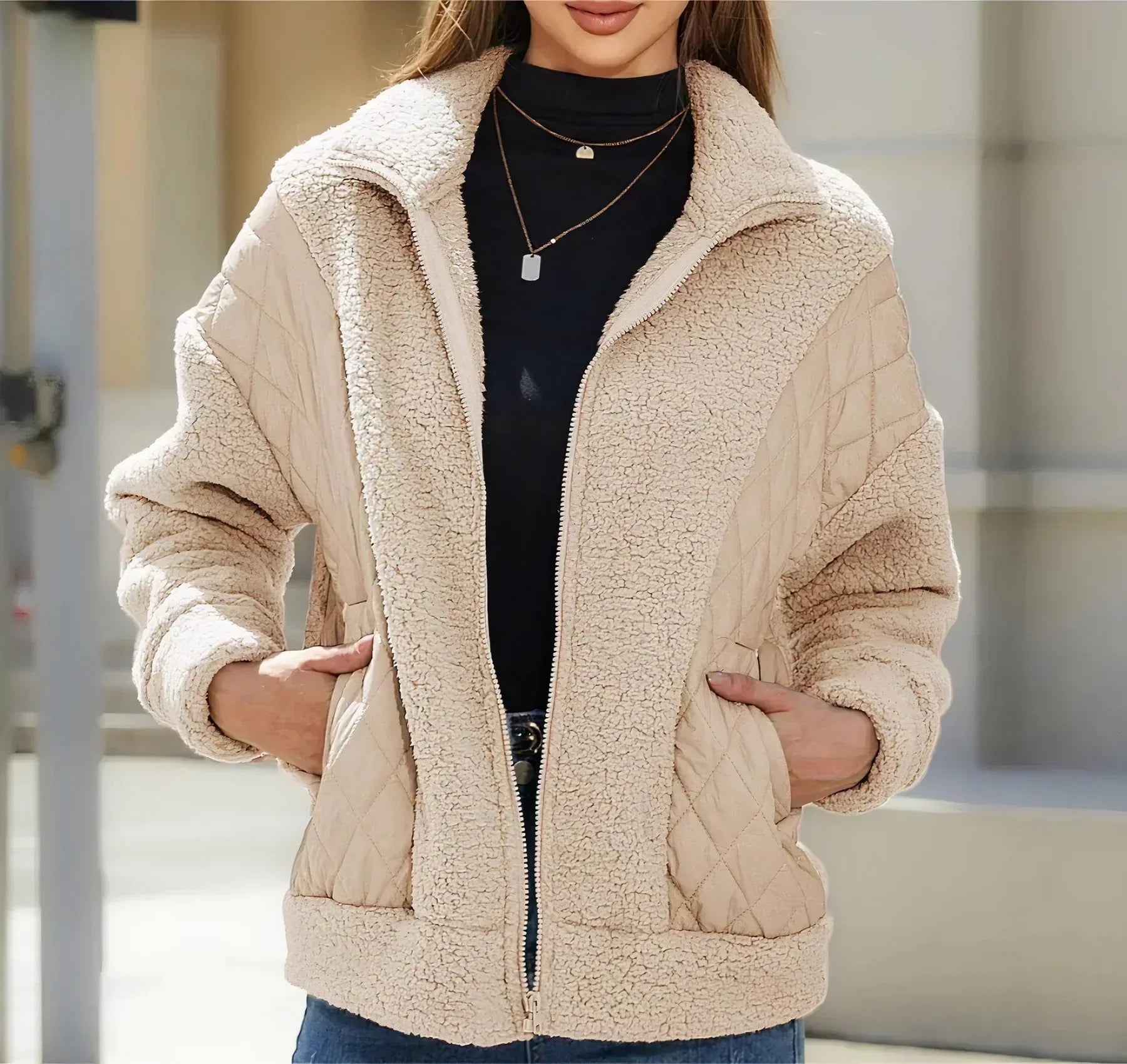 Women's Quilted Fleece Zip-Up Jacket — All-Day Comfort and Cozy Warmth