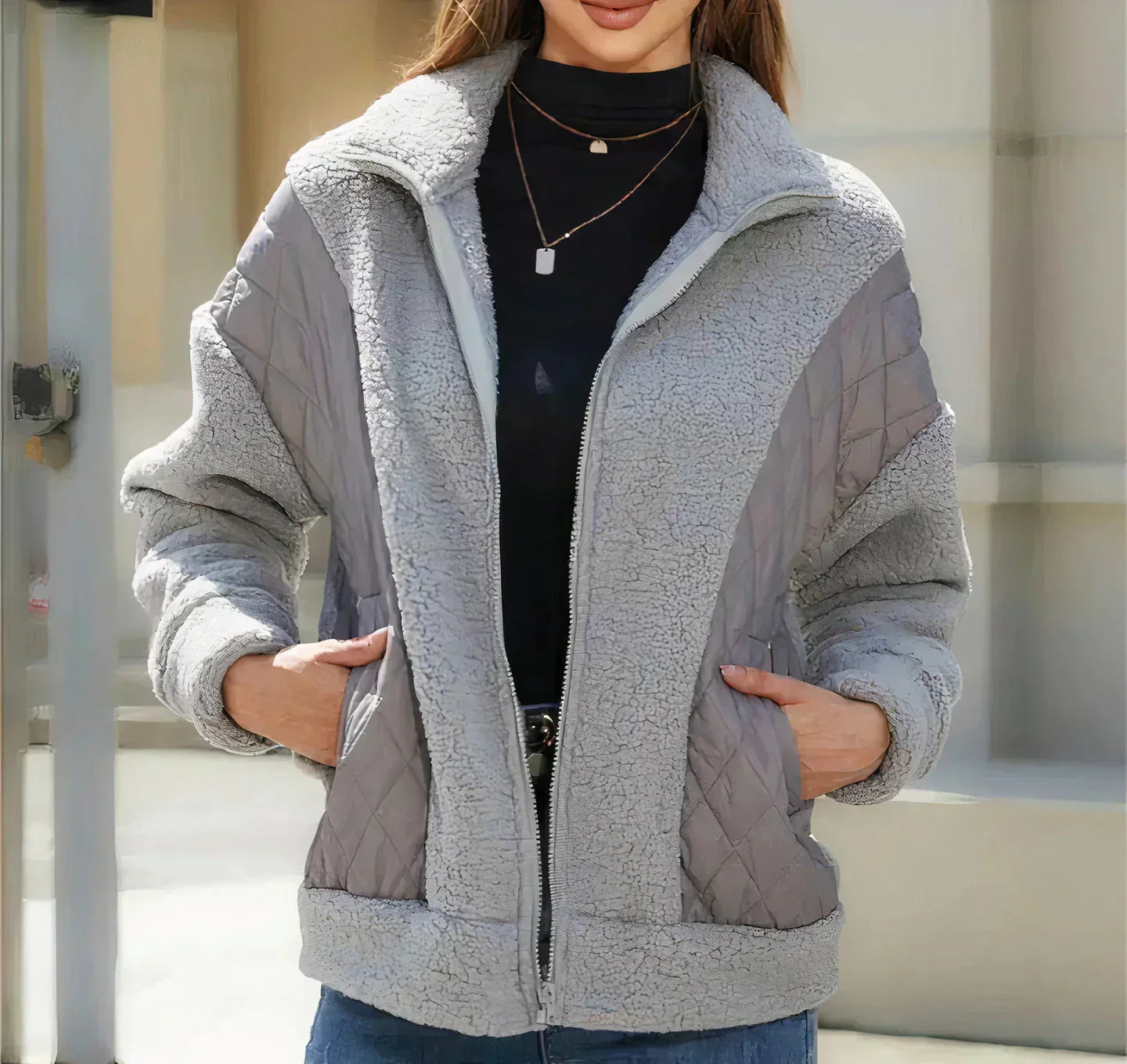 Women's Quilted Fleece Zip-Up Jacket — All-Day Comfort and Cozy Warmth