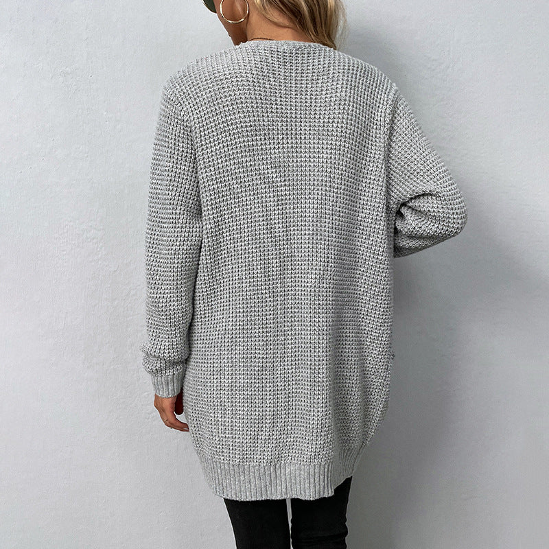 Cozy Women's Knit Open-Front Cardigan for All-Day Comfort