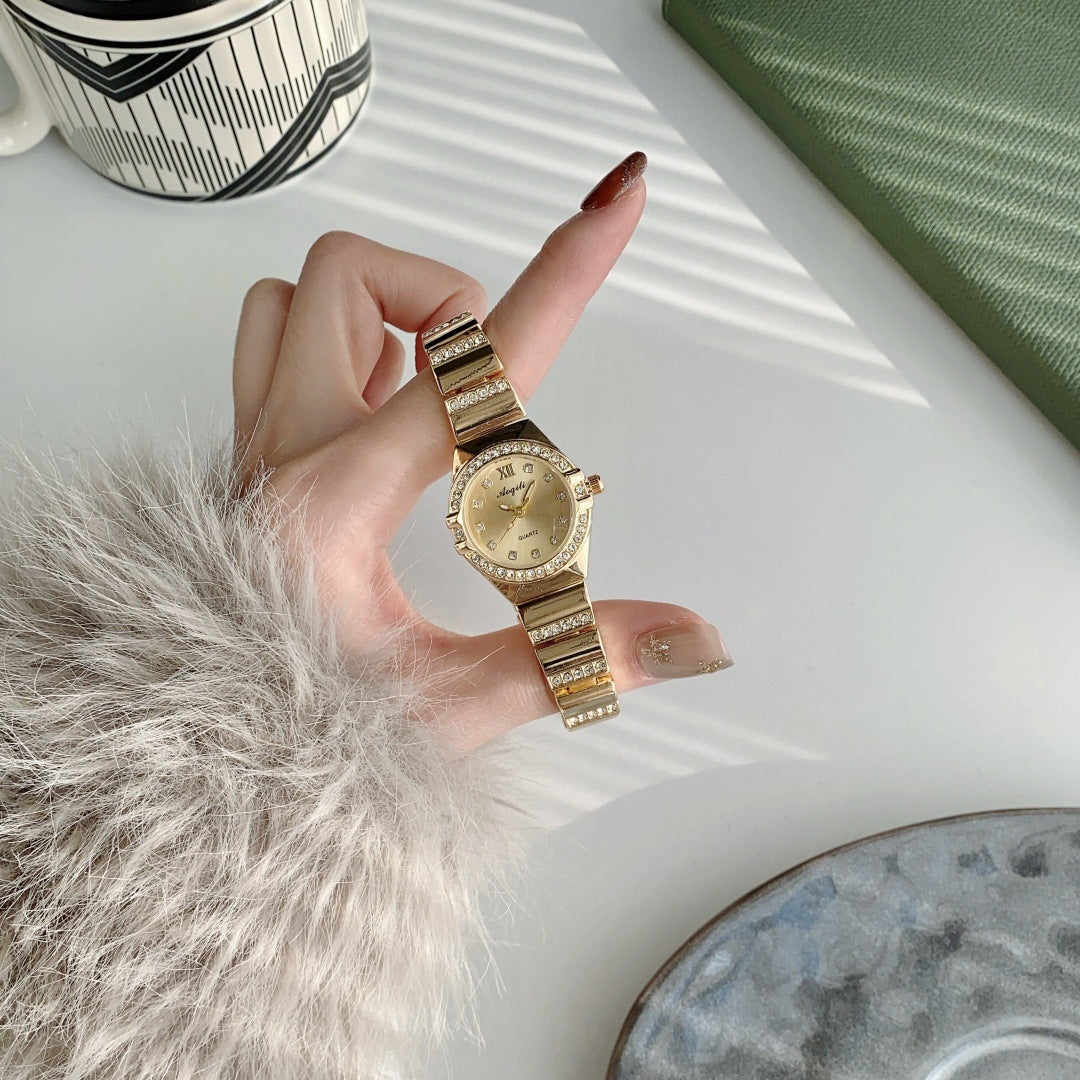 Elegant Quartz Watch with Small Sophisticated Dial