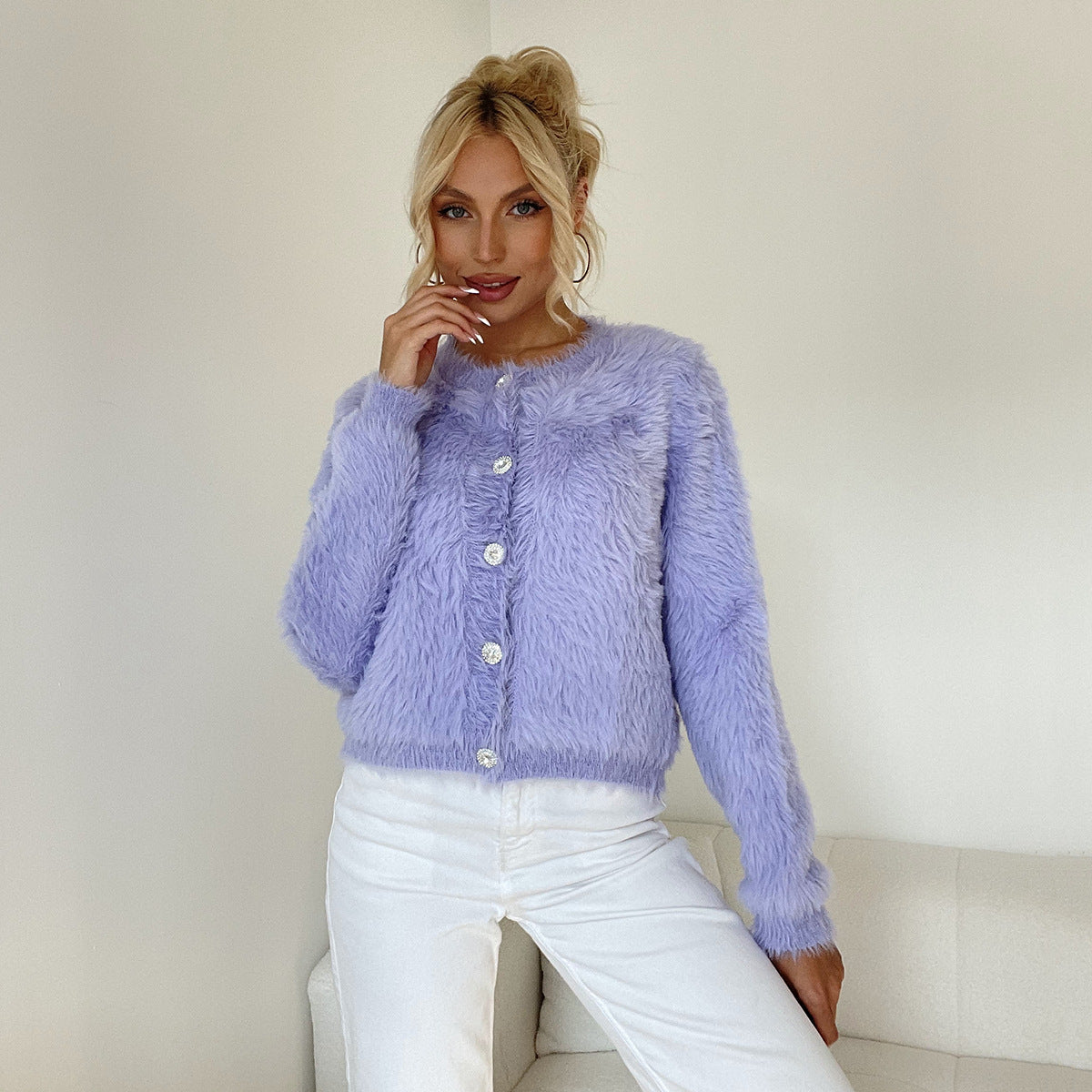 Women's Plush Faux Cardigan