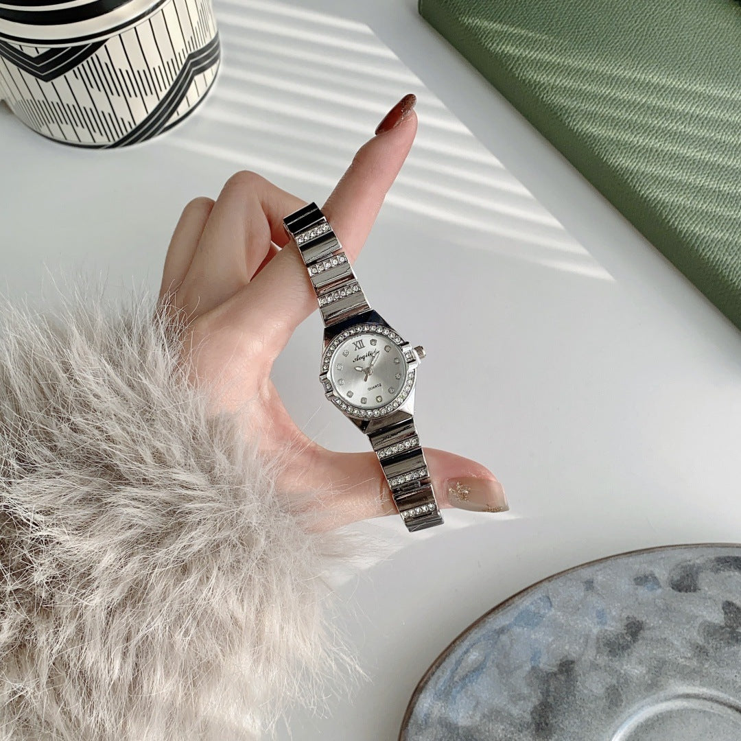 Elegant Quartz Watch with Small Sophisticated Dial