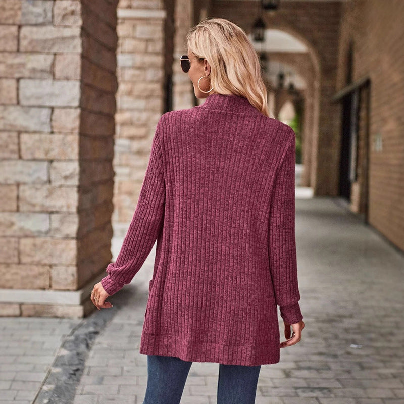 Cozy Lightweight Long-Sleeve Open-Front Cardigan – Effortless Everyday Layering