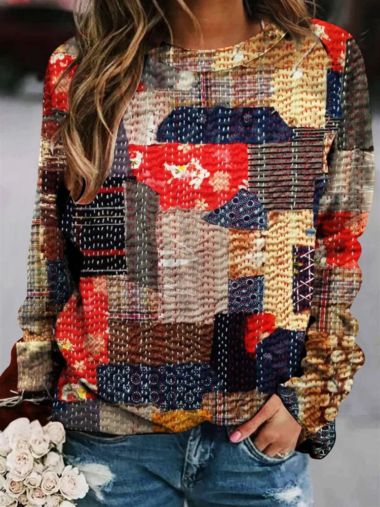 Fashionable Colorful Patchwork Sweater for Women - Perfect Style and Comfort