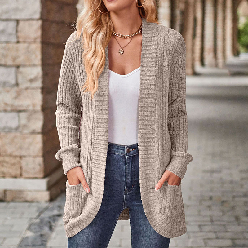 Cozy Lightweight Long-Sleeve Open-Front Cardigan – Effortless Everyday Layering