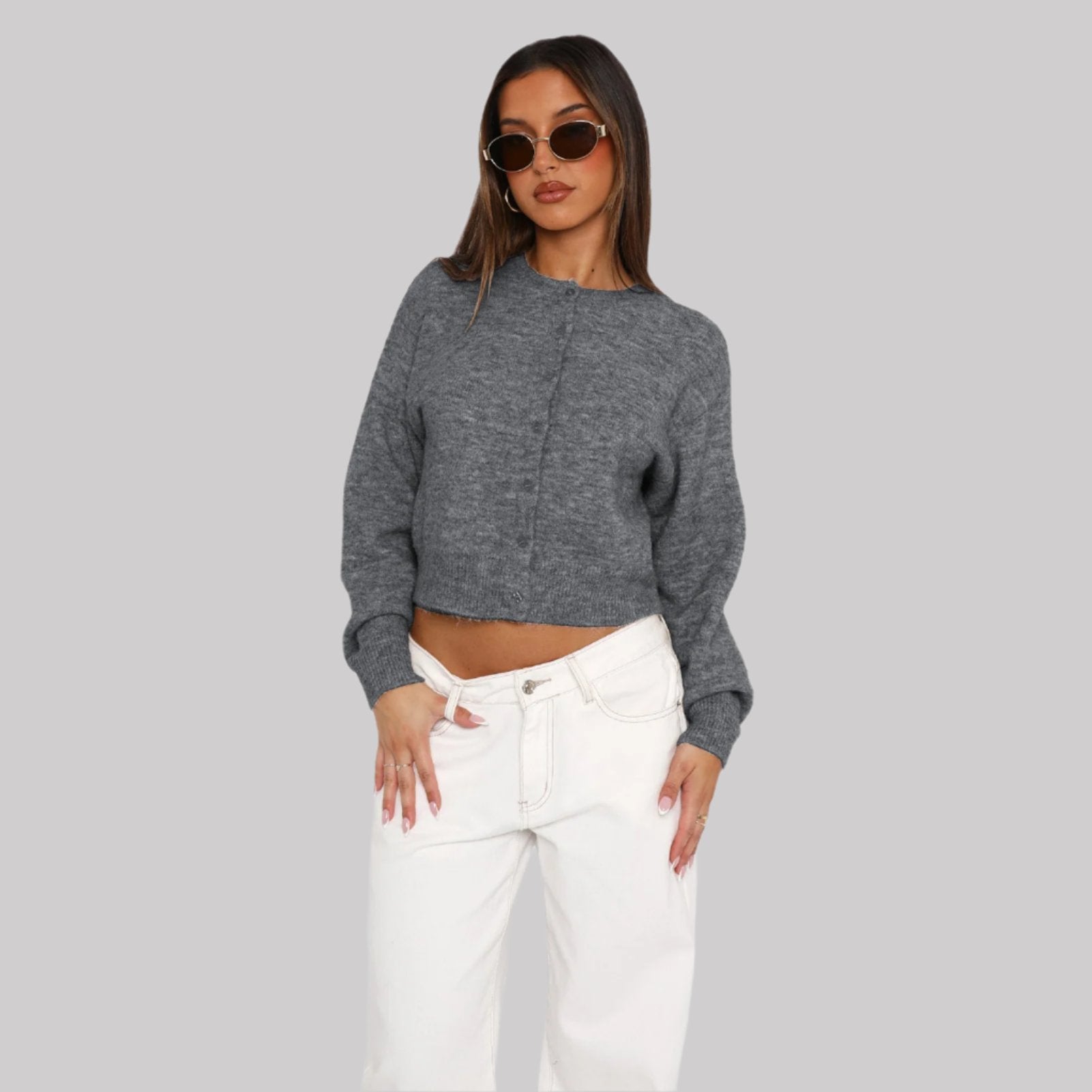 Luxurious Cozy Cropped Cardigan for Women - Effortless Style