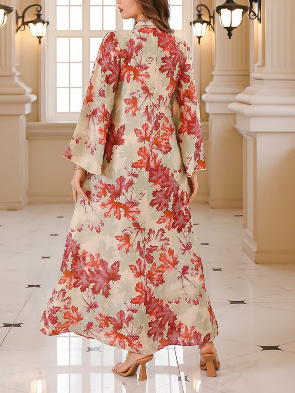 Long Leaf Patterned Dress - Guaranteed Elegance and Comfort