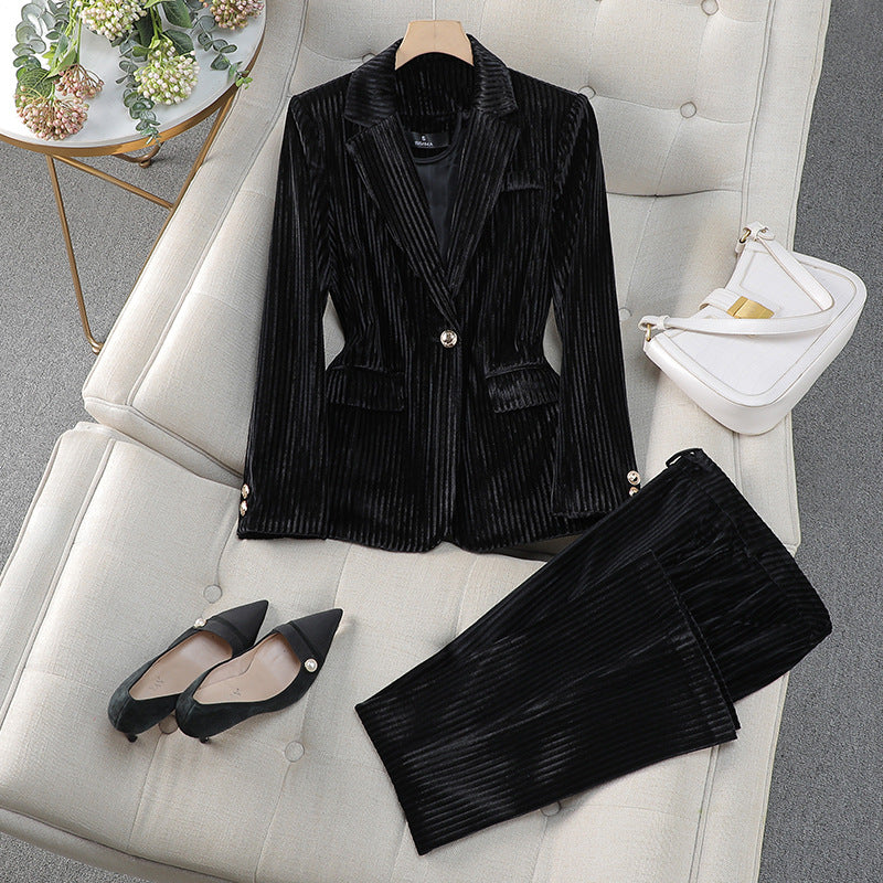 Grace | Women's Casual Tailoring Suit Set with Long Blazer