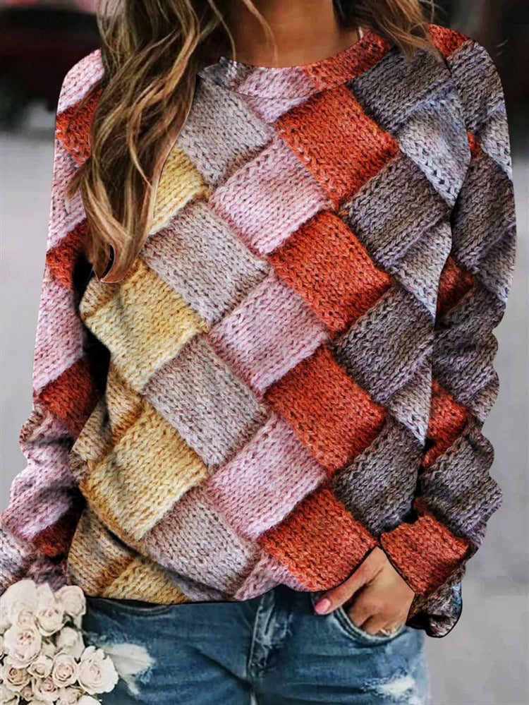 Fashionable Colorful Patchwork Sweater for Women - Perfect Style and Comfort