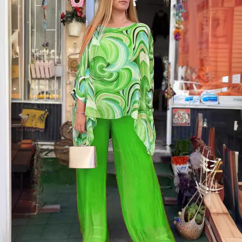 Casual Loose Fit Chiffon Set