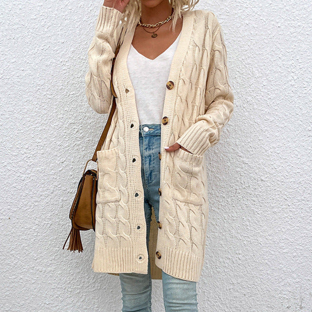 Cozy Women's Cable-Knit Cardigan