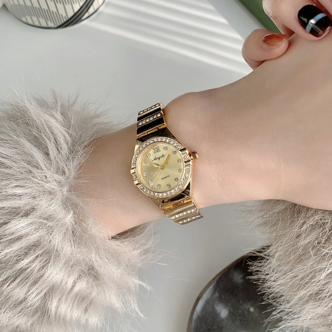 Elegant Quartz Watch with Small Sophisticated Dial