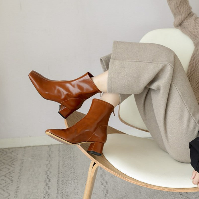 Classic block heel ankle boots for a timeless style